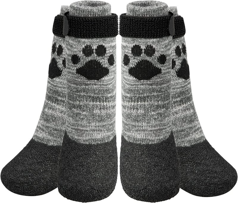 KOOLTAIL Anti Slip Dog Socks for Hot/Cold Pavement to Prevent Licking Paws,Booties for Hardwood Floors,Traction Rain Dog Boots&Paw Protectors Shoes with Grip for Outside Small Medium Large Senior Dogs - Image 1